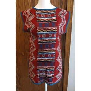 Vtg Catalina Jacquard Southwest Aztec Pullover Tunic Sleeveless Small Wool *Read